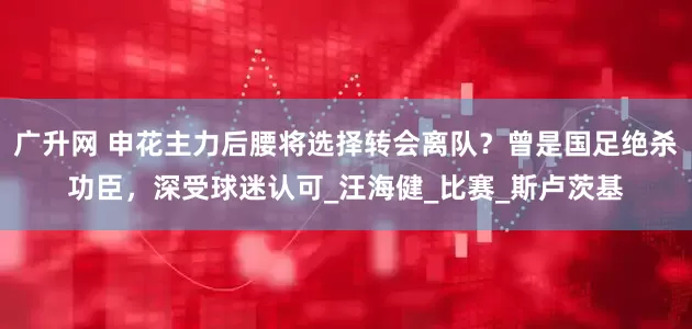 广升网 申花主力后腰将选择转会离队？曾是国足绝杀功臣，深受球迷认可_汪海健_比赛_斯卢茨基